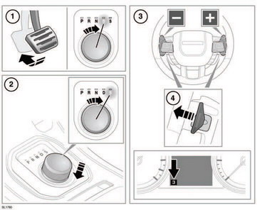 1. To select D (Drive) or R (Reverse) gear,