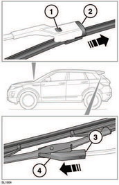 Rear wiper blade: Lift the blade clear of the