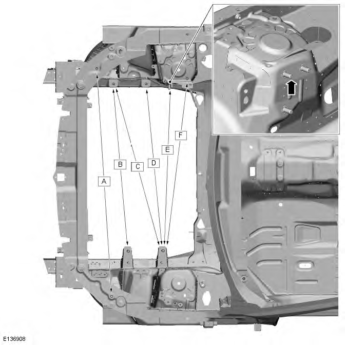 Range Rover Evoque. Body Repairs - Vehicle Specific Information and Tolerance Checks