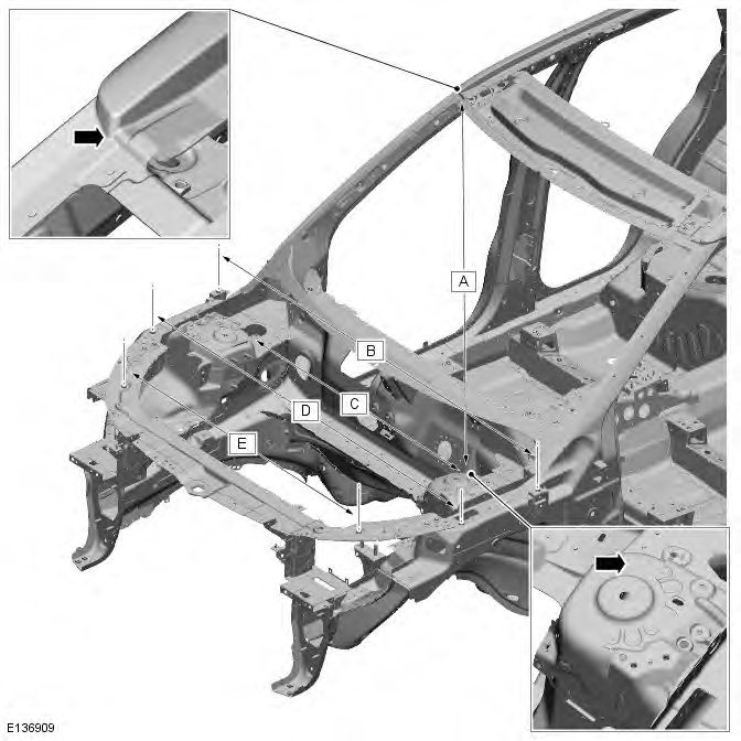 Range Rover Evoque. Body Repairs - Vehicle Specific Information and Tolerance Checks