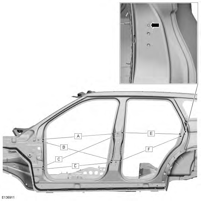 Range Rover Evoque. Body Repairs - Vehicle Specific Information and Tolerance Checks