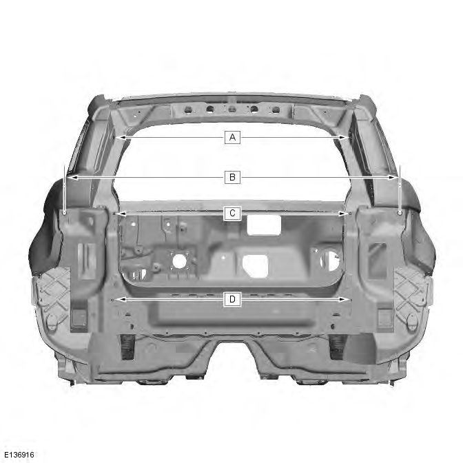 Range Rover Evoque. Body Repairs - Vehicle Specific Information and Tolerance Checks