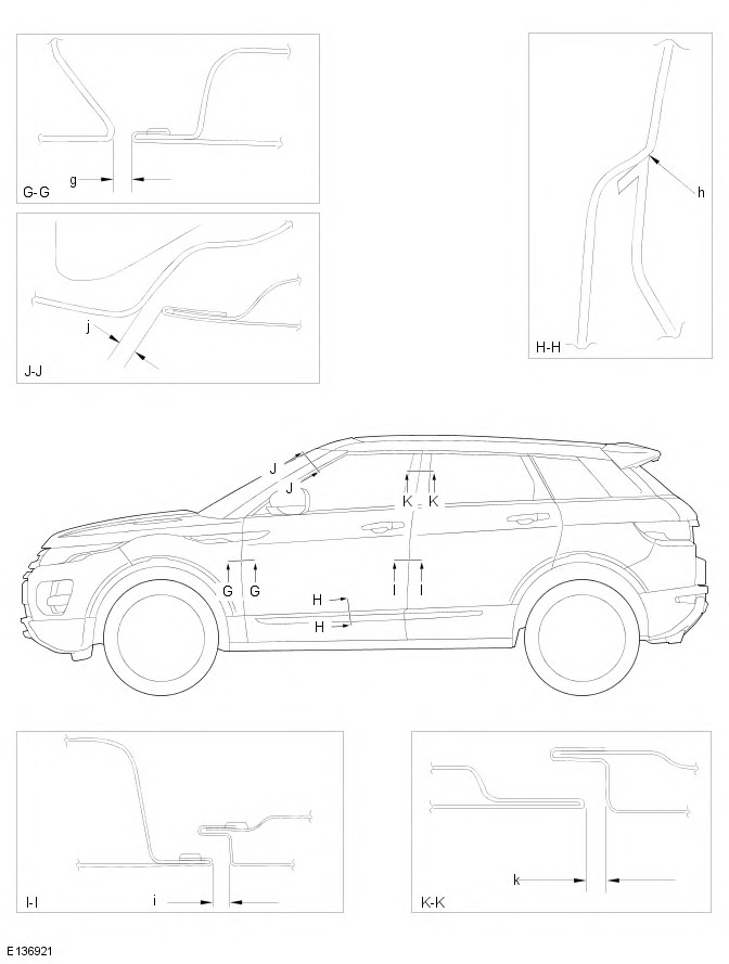 Range Rover Evoque. Body Repairs - Vehicle Specific Information and Tolerance Checks