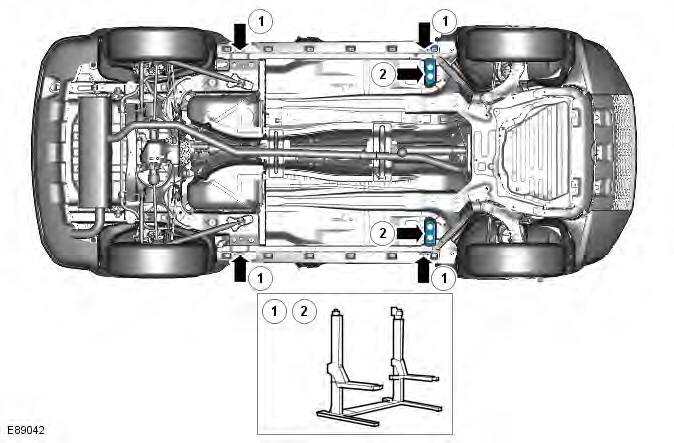 Range Rover Evoque. Two-Post Lift