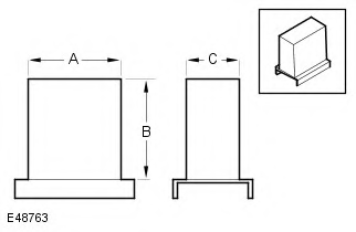 Range Rover Evoque. Front support block dimensions