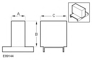 Range Rover Evoque. Rear support block dimensions