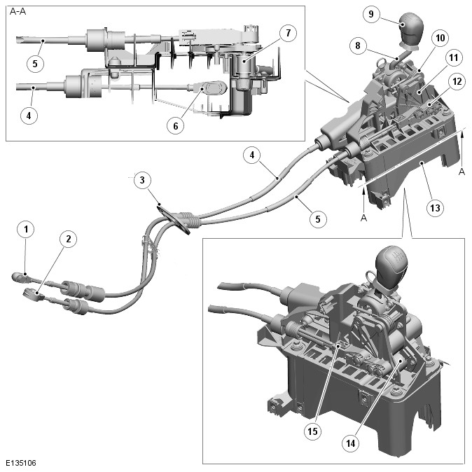 Range Rover Evoque. Manual Transmission/Transaxle External Controls