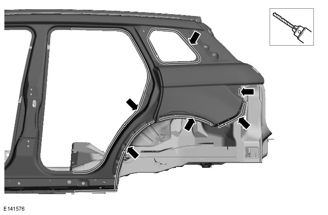 Range Rover Evoque. Rear End Sheet Metal Repairs - 5-Door