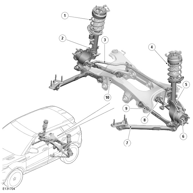 Range Rover Evoque. Rear Suspension