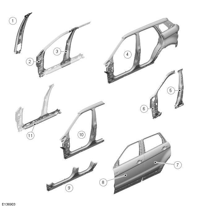 Range Rover Evoque. Side Panel Sheet Metal Repairs - 5-Door