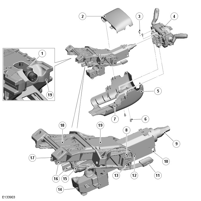 Range Rover Evoque. Steering Column