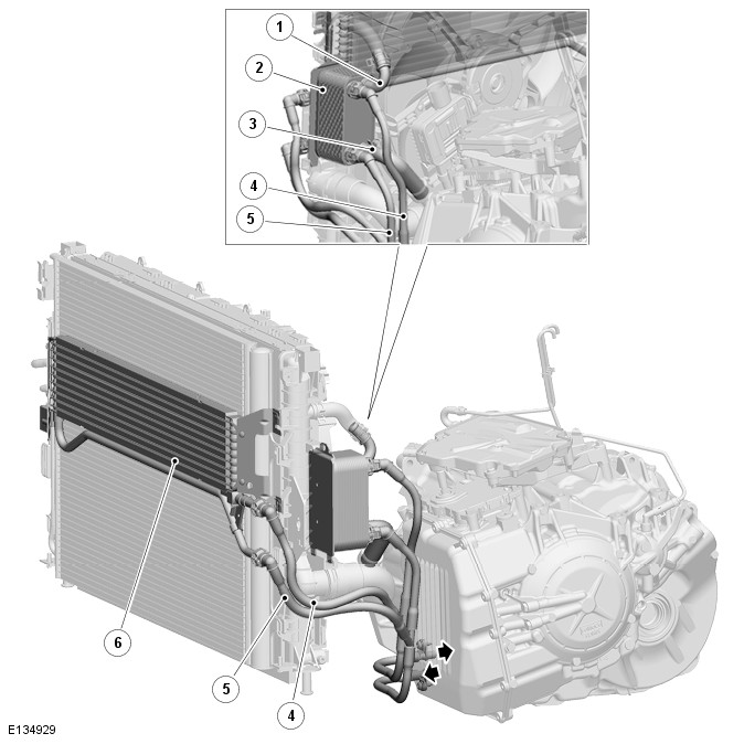 Range Rover Evoque. Transmission/Transaxle Cooling - Vehicles With: AWF21 6-Speed Automatic Transmission